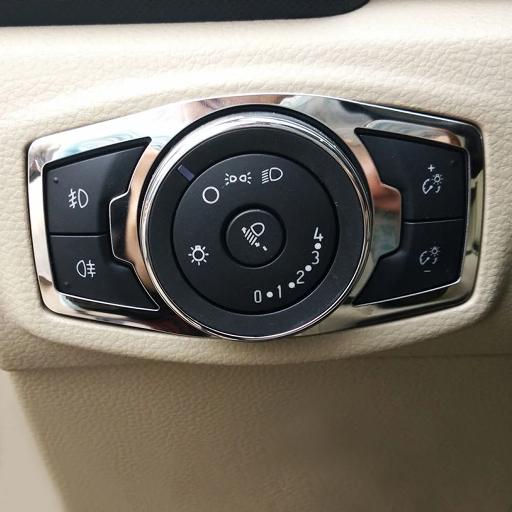 Наклейки из нержавеющей стали на крышку переключателя фары для Ford focus 3 MK3 MK4 KUGA Escape