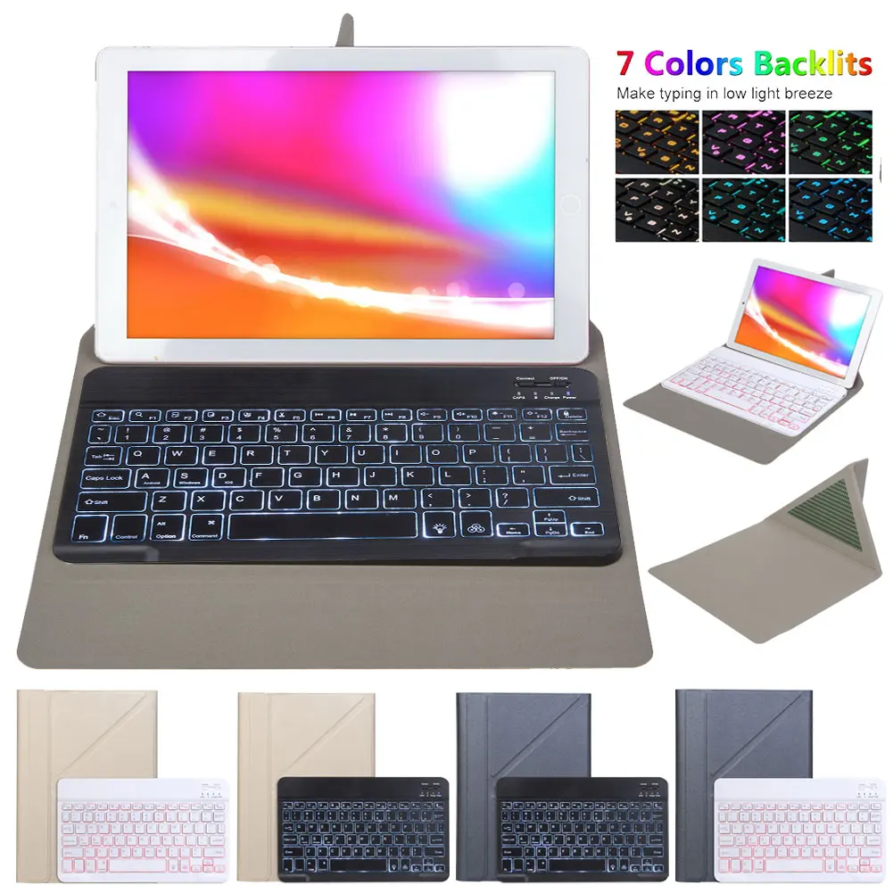 10 дюймовый универсальный чехол для планшета с подсветкой и клавиатурой Kindle Samsung
