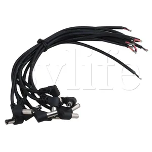 10 шт., коннектор для штекера питания постоянного тока 5,5x2,1 мм, штекер, прямоугольный шнур, кабель