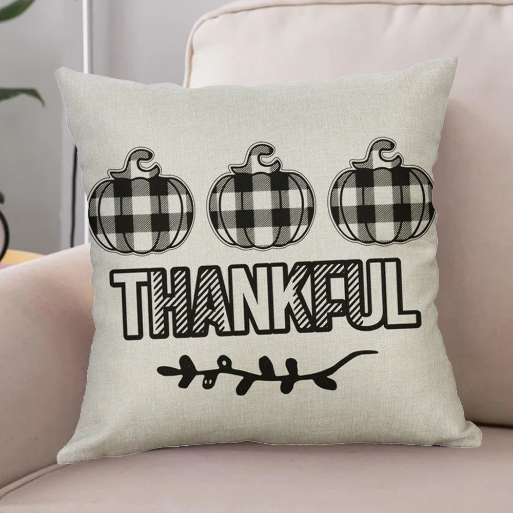 

Thanksgiving Pillowcase Autumn Car Halloween Pumpkin Pillow Cushion Cover Pillow Case Home Decoration