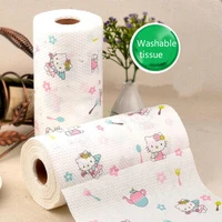cartoon printed lazy cloth non woven fabric rag disposable wet and dry household kitchen thicken cleaning cloth scouring pad