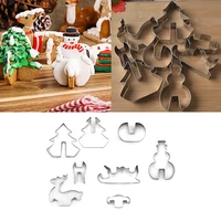 8pcsset stainless steel 3d christmas cookie cutters cake cookie mold fondant cutter diy baking tool dropship