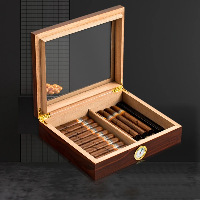 

Cedar Wood Cigar Travel Humidor Box Portable Cigar Case with Humidifier Hygrometer Cigar Humidor Sigaren Box