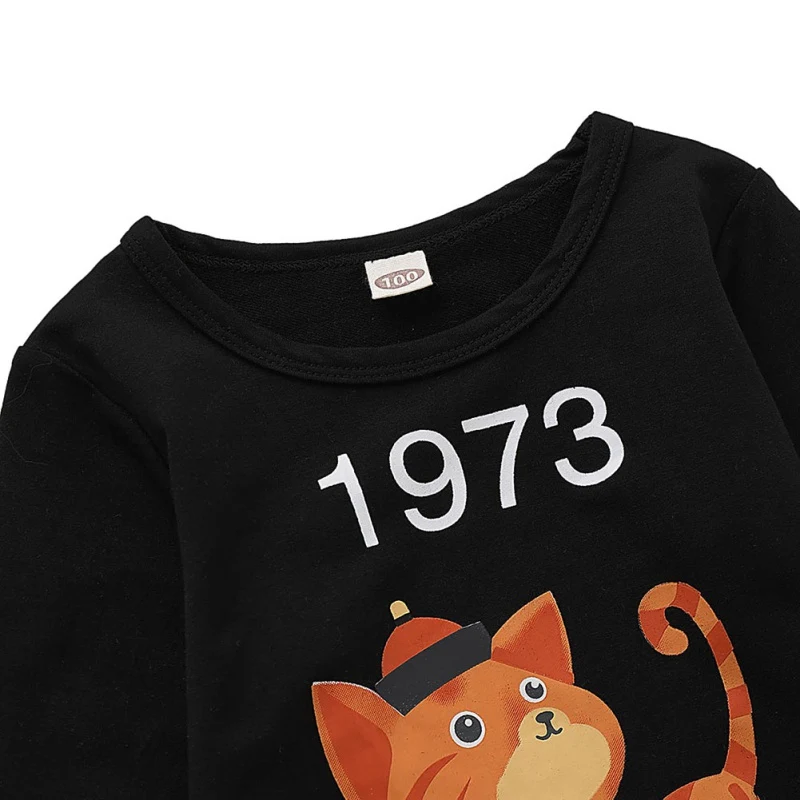 Осенняя Толстовка для маленьких девочек с мультяшным котом детское мягкое