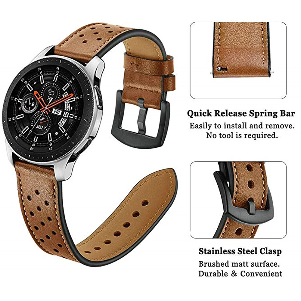 Gear S3 Frontier ремешок для samsung Galaxy watch 46 мм huawei часы GT ремешок 22 мм часы ремешок кожаный браслет Amazfit Stratos ремень