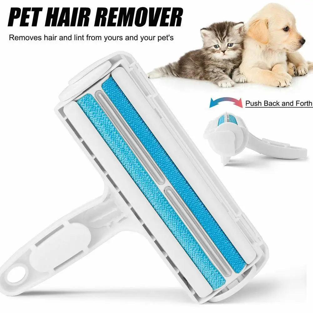 

2-Way Dog Cat Comb Tool Convenient Cleaning Lint Brush Pet Hair Roller Remover Dog Cat Fur Brush Base Home Furniture Sofa Clothe