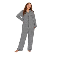 europe the united states fat mm vertical pajamas womens knitted long sleeve suit casual plus size home service two piece suitu