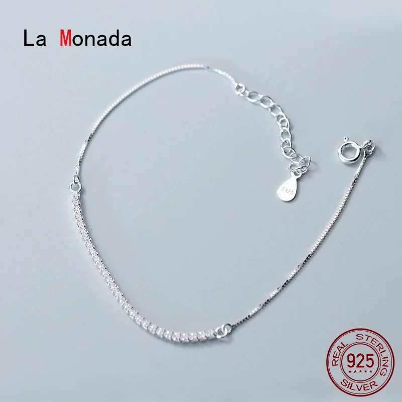 

La Monada Inlay Fine Silver 925 Jewelry Bracelet Female Woman Chain Minimalist Bracelets For Women Silver 925 Sterling