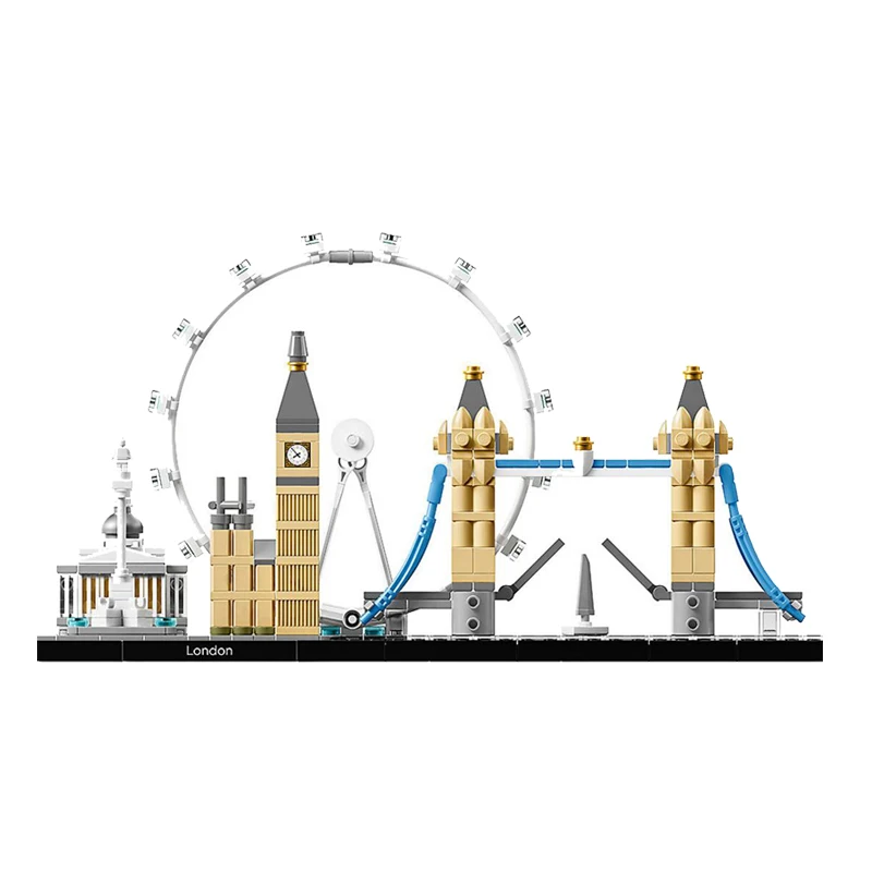 468pcds 10678 Architecture Building Set London 21034 Big Ben Tower Bridge Block Bricks Toys Compatible Lepining city - купить по
