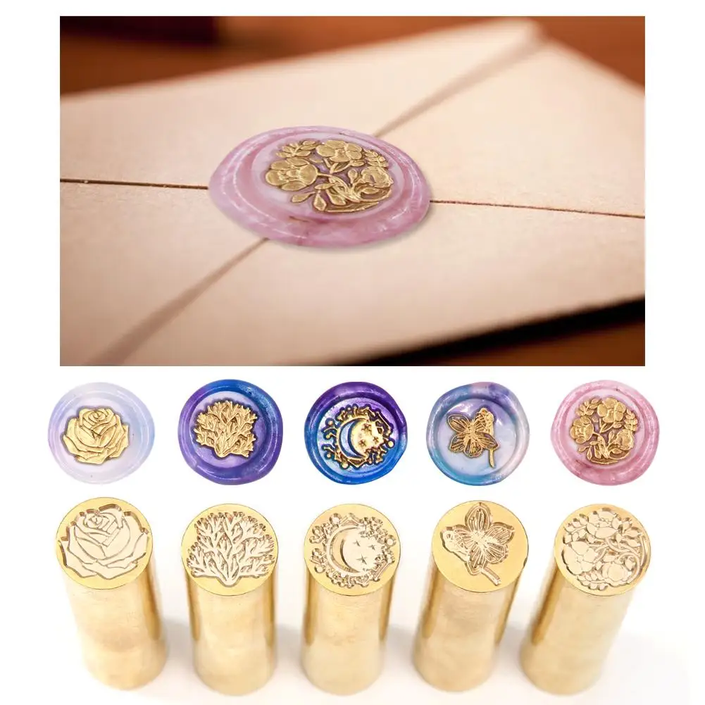 Цилиндрический воск для запечатывания латунный конверт печать в стиле ретро