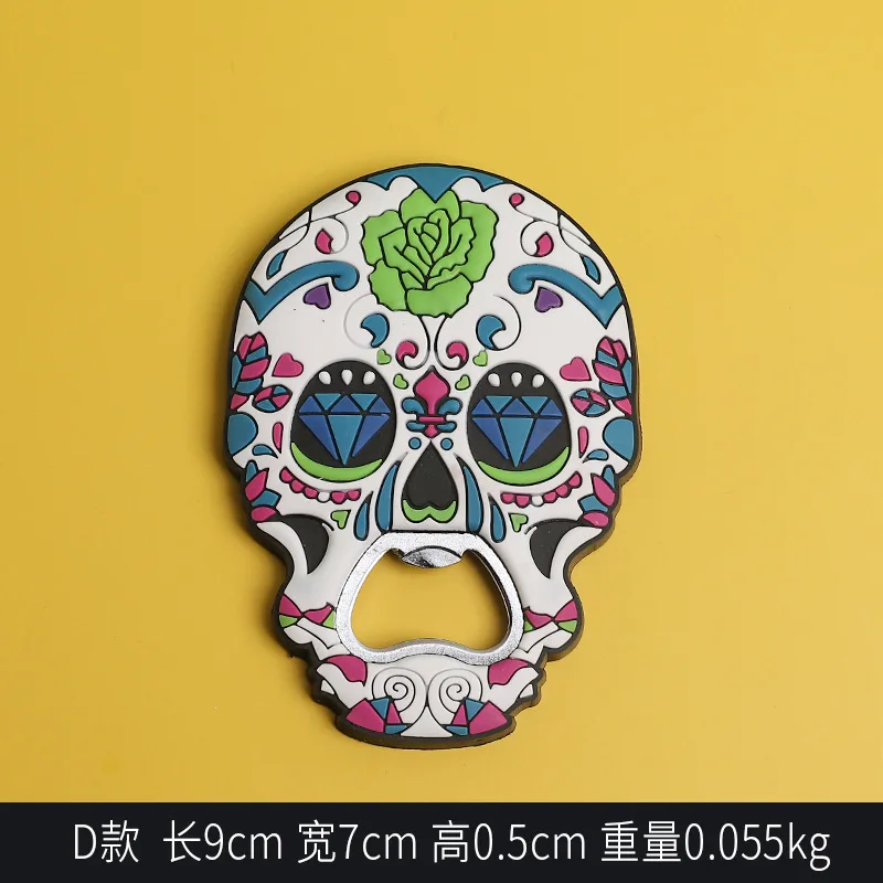 

Cute Refrigerator Magnet Bottle Opener Animal and Plant Mask Model Soft Magnet Refrigerator Magnet Dual-use Decorative Living