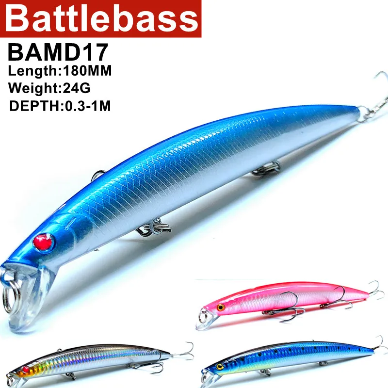 Battlebass Лидер продаж 1 шт. 18 см 24 г большая длинная Рыба Гольян морская рыболовная