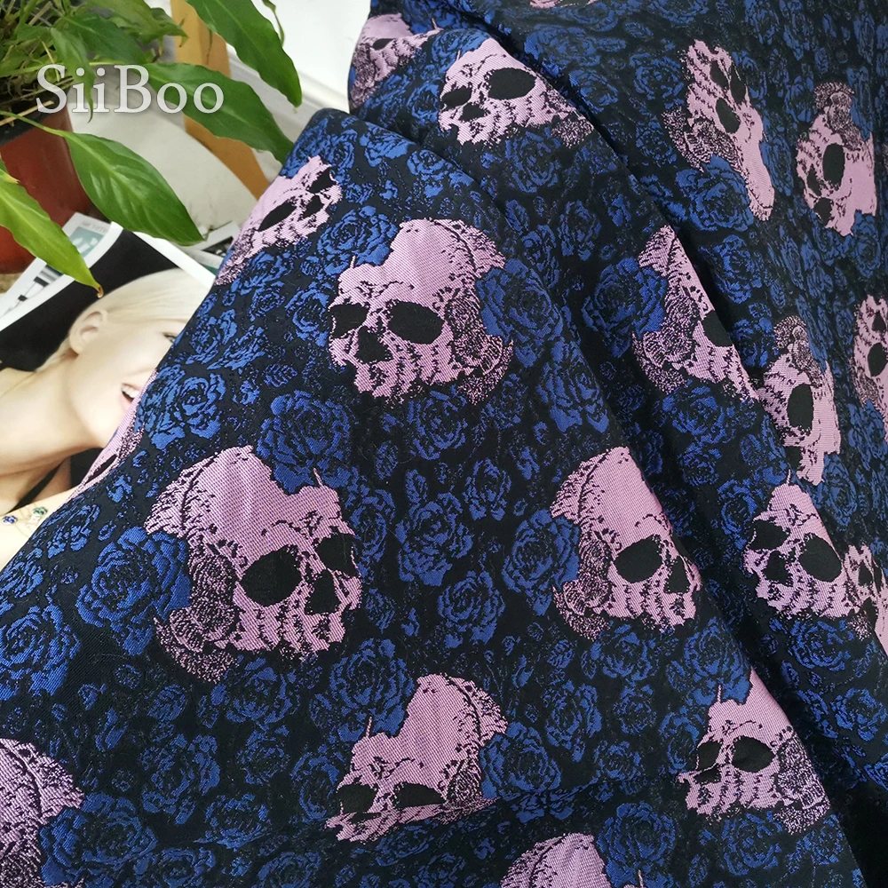 Жаккардовая парчовая ткань розового и желтого цвета в американском ретро-стиле с