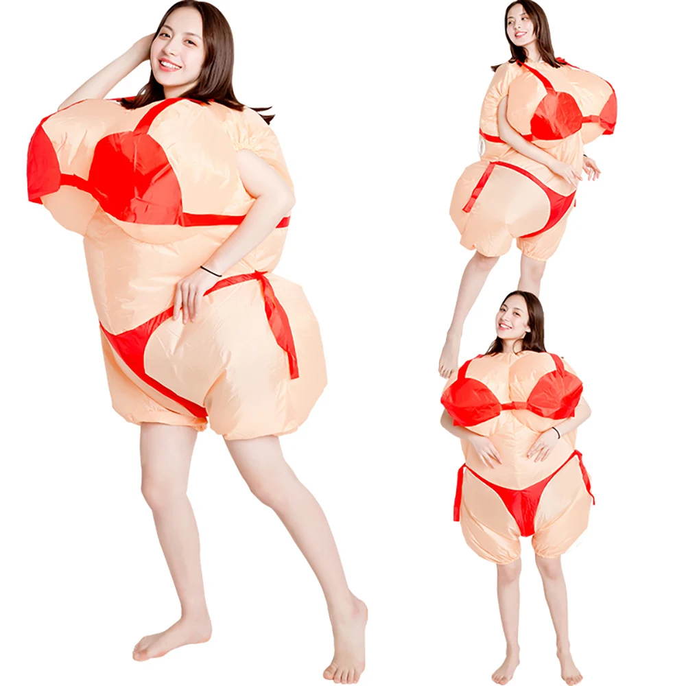 

Sexy Bikini Inflatable Costume Funny Fancy Dress Cosplay Costume Air Blow up Suit For Adult Inlatable Costume Party Jumpsuit