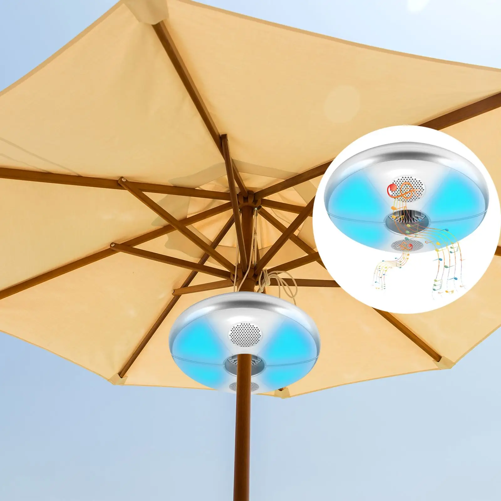 

LED Bluetooth Umbrella Light Camping Tent Lamp Color Pole Light Waterproof Bluetooth Speaker USB Charging Umbrella Pole Light