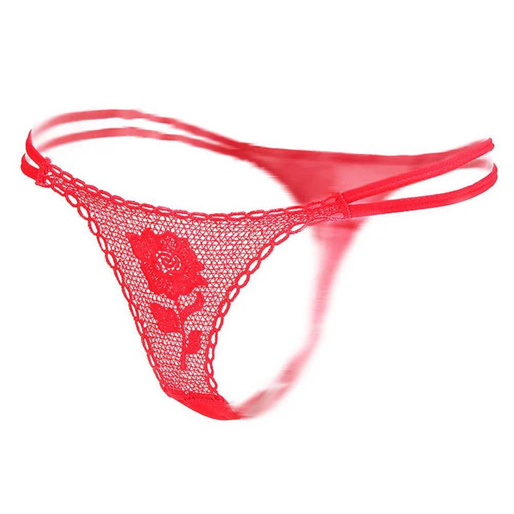 Трусики с розой женские сексуальные трусы Соблазнительные открытые стринги