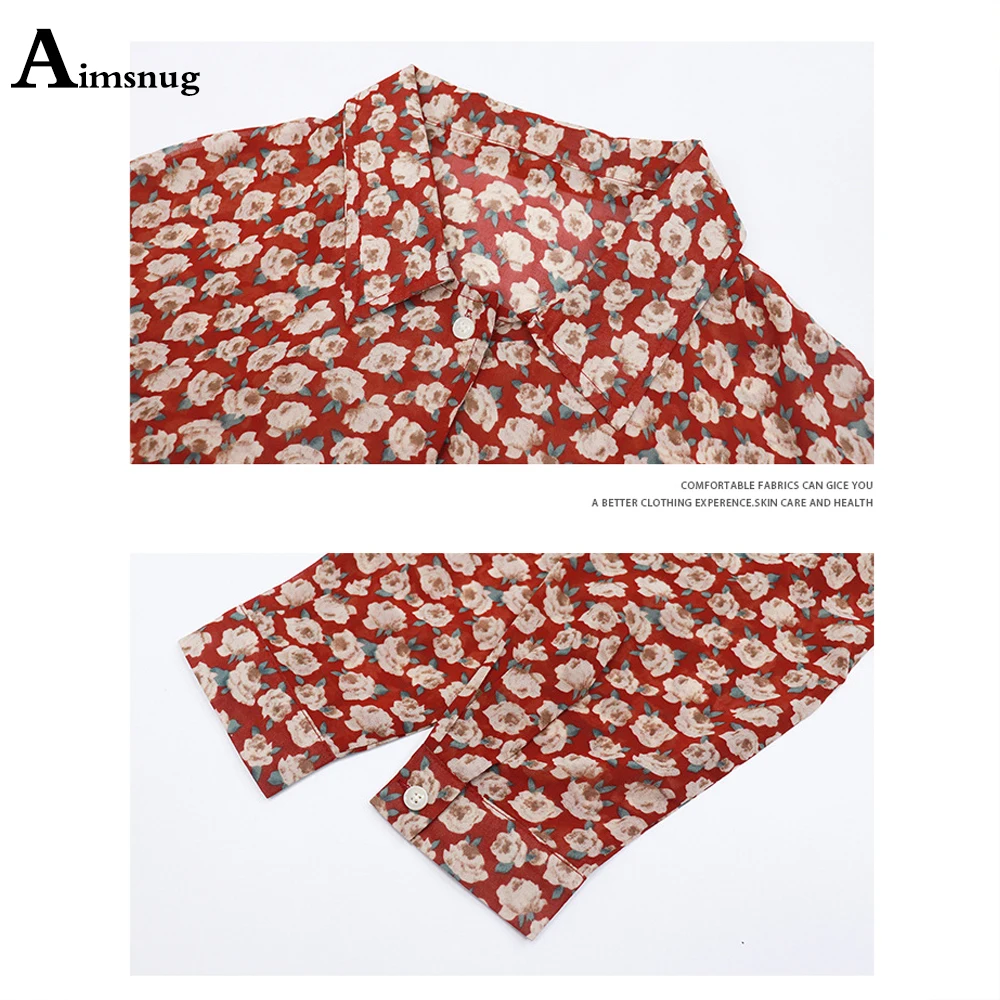 

Open Stitch Women Tops Long Sleeve Chiffon Shirt 2021 New Work Wear Office Blusas Femininas harajuku Flower Print Blouse Shirt