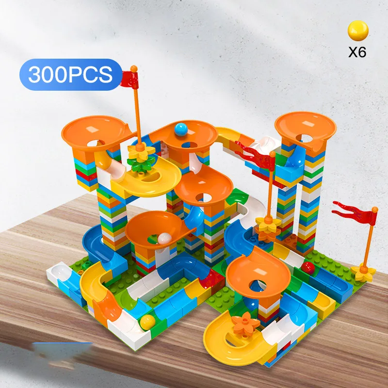 

85-300 шт., Детский конструктор «Marble Race Run»