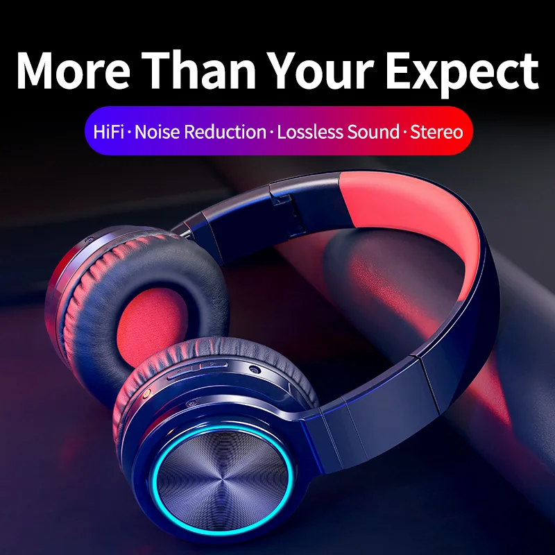 Беспроводные наушники Picun B12 Bluetooth 5 0 с 7 цветной светодиодной подсветкой время