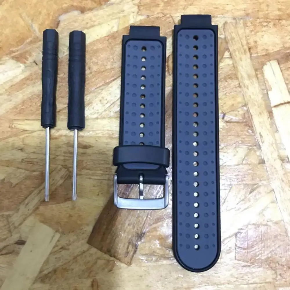 Gray For Forerunner 235 Original Watchband Apply to GARMIN 230/235/735xt/220/620/630 replace original silicone s - Цвет: Gray