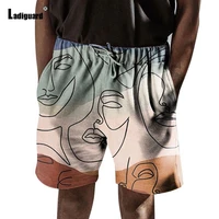 men casual shorts new european summer fashion 3d print half pants with pockets male leisure skinny beachwear mens clothing 2021