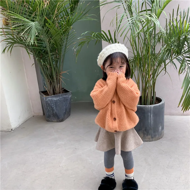 Осень зима Детский кардиган свитера Новинка 2019 года короткая куртка для девочек