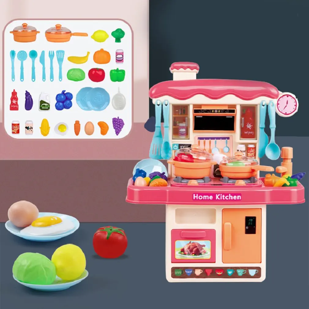Имитация Cocina Infantil со звуком подсветкой распылителем воды кухонные игрушки набор