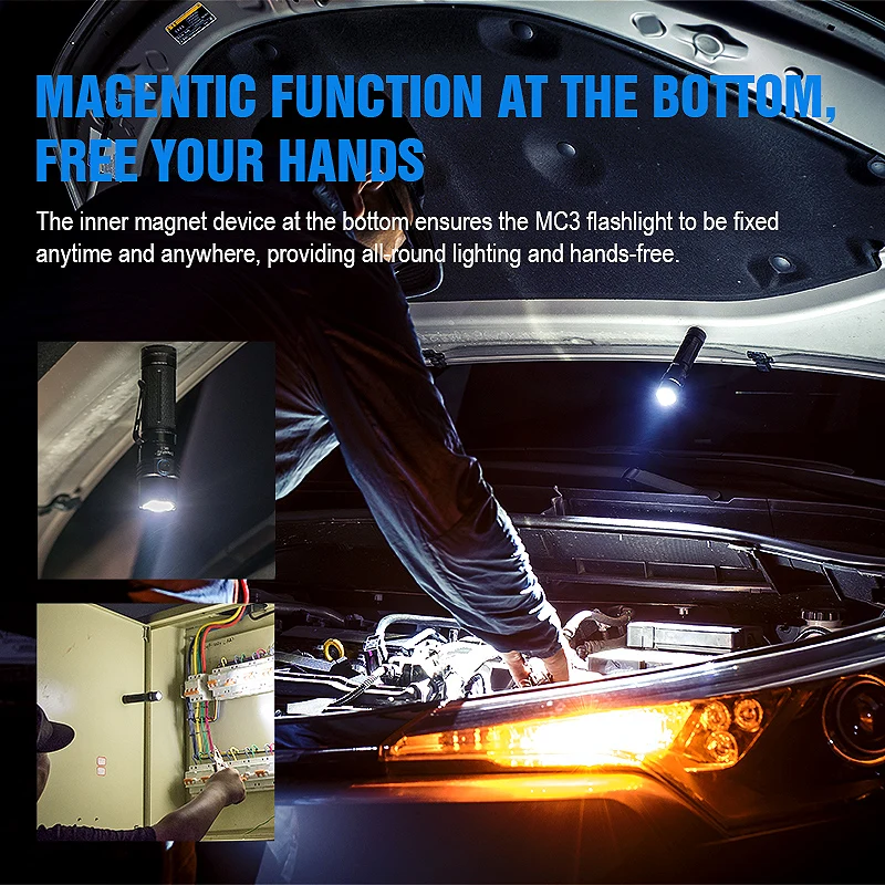 

Edc Tactical Led Flashlight 2500 Lumens Magnetic Usb Rechargeable Cree Xhp50 Flash Light Camping 21700 Torch Lamp