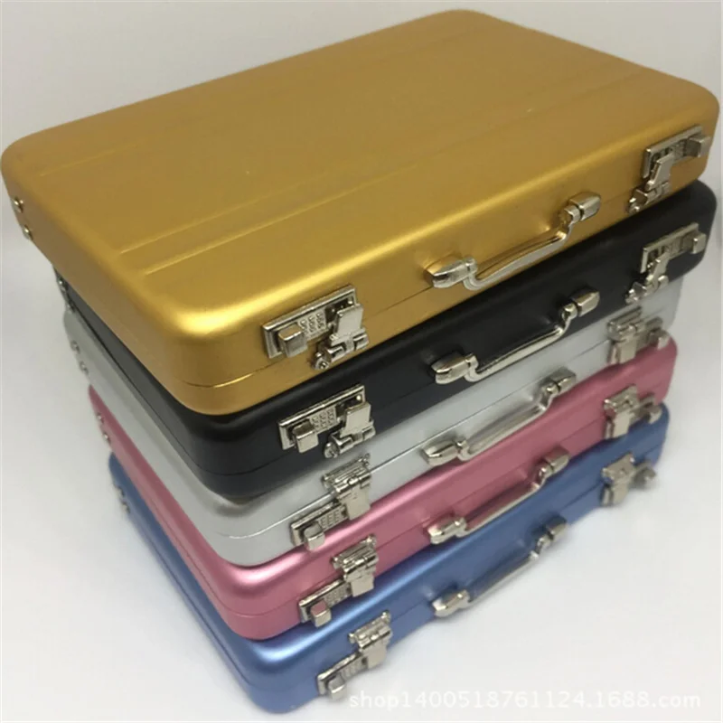 

1PC New Aluminum Storage Box Business ID Credit Card Holder Mini Suitcase Bank Card Box Holder Jewelry Case Organizer Rectangle