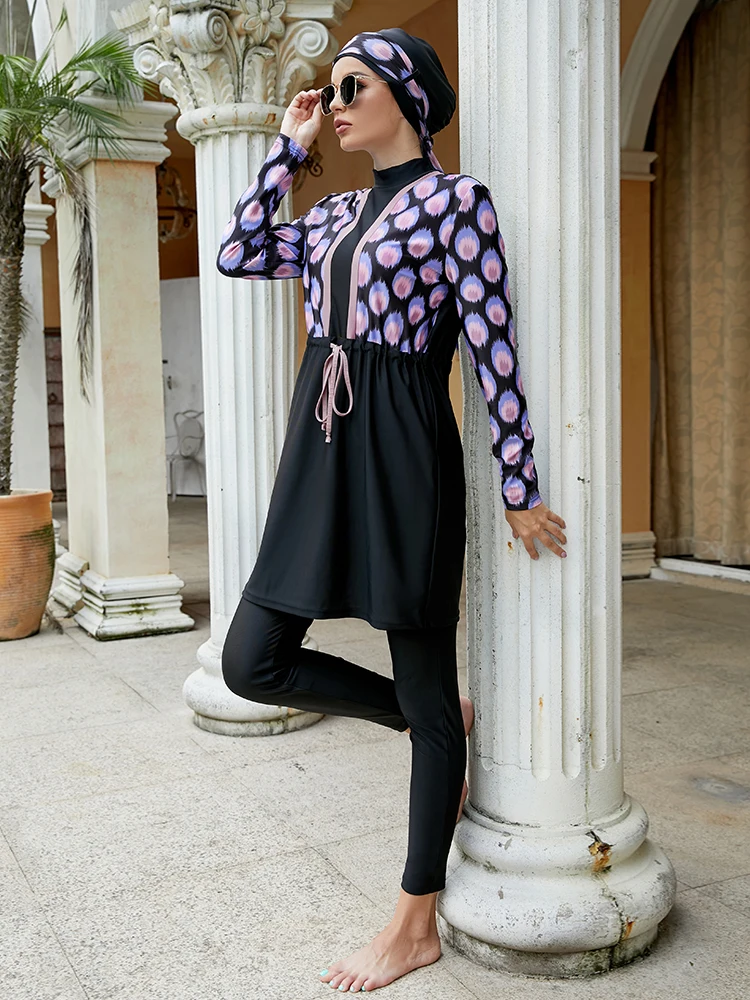 Женский Мусульманский купальник купальники Burkini Mujer Moslem Maillot De Bain Femme цельный