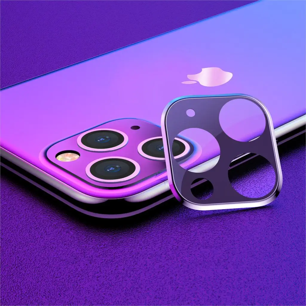ROCK 2 шт 3D полная задняя крышка для объектива камеры Защита экрана для iPhone 11 Pro Max пленка из закаленного стекла алюминиевый чехол для объектива Защита