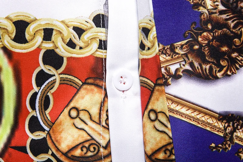 Винтажная роскошная мужская классическая рубашка в стиле барокко на пуговицах