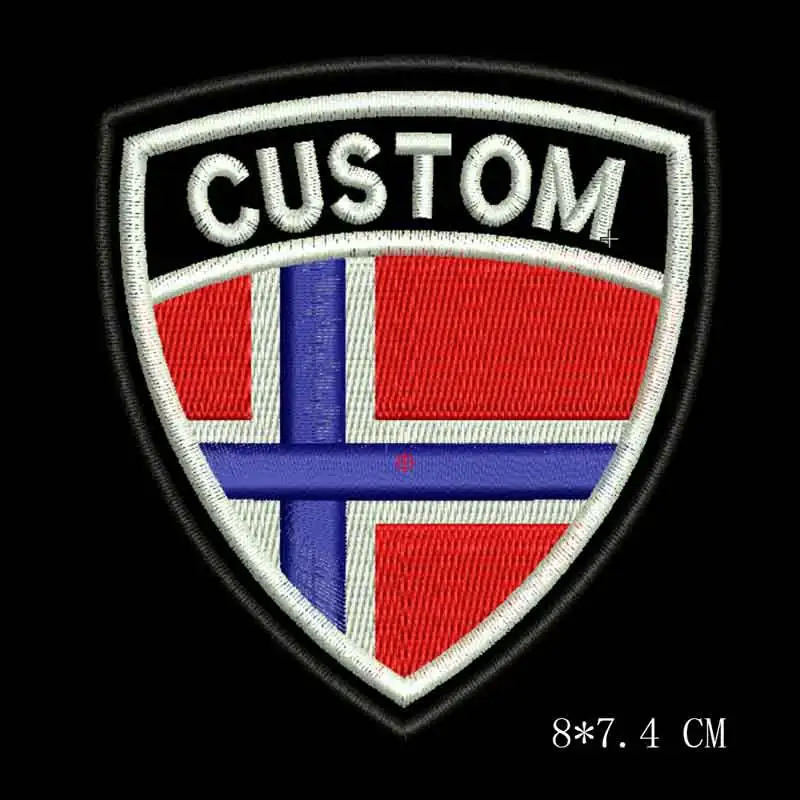 Custom Norway name patches tags personalized iron on hook backing embroidered | Дом и сад