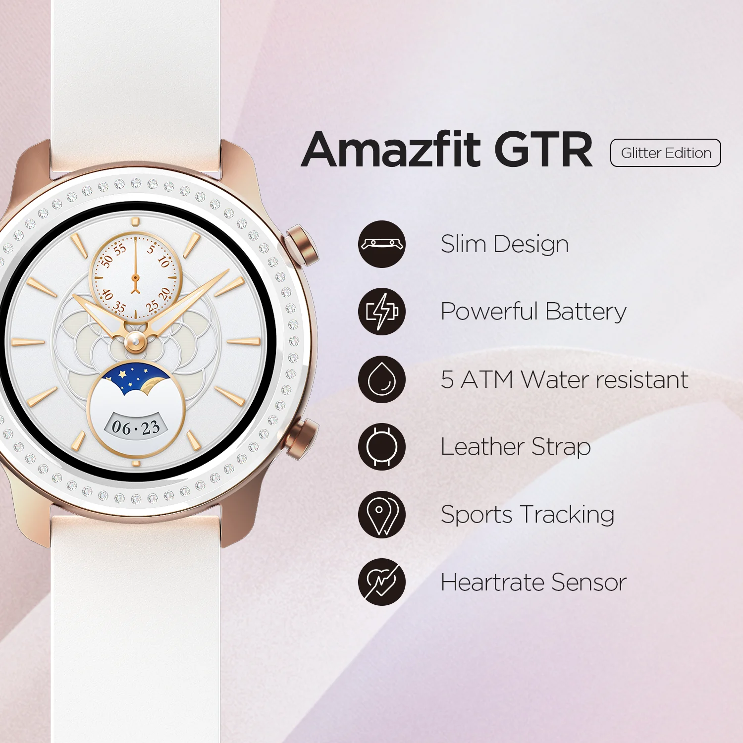 Блестящие Смарт-часы Xiaomi Amazfit GTR gps 42 мм 5 АТМ водонепроницаемые 24 дня батарея умные