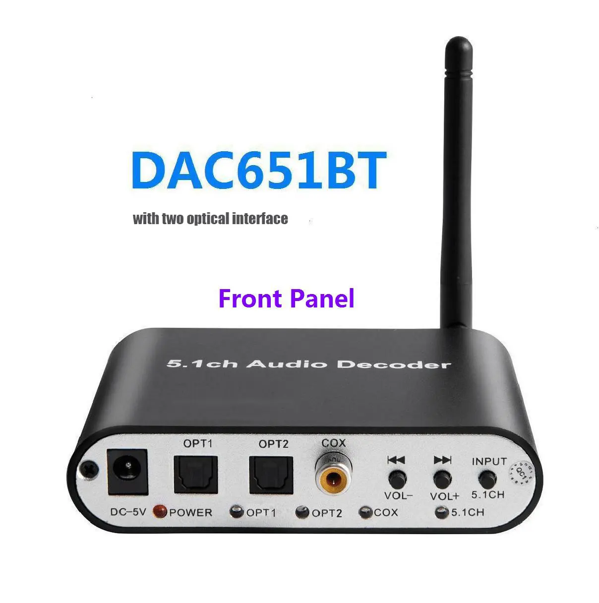 Bluetooth-совместимый ЦАП 5.1CH аудиодекодер HDMI-совместимая дуга PC-USB оптический