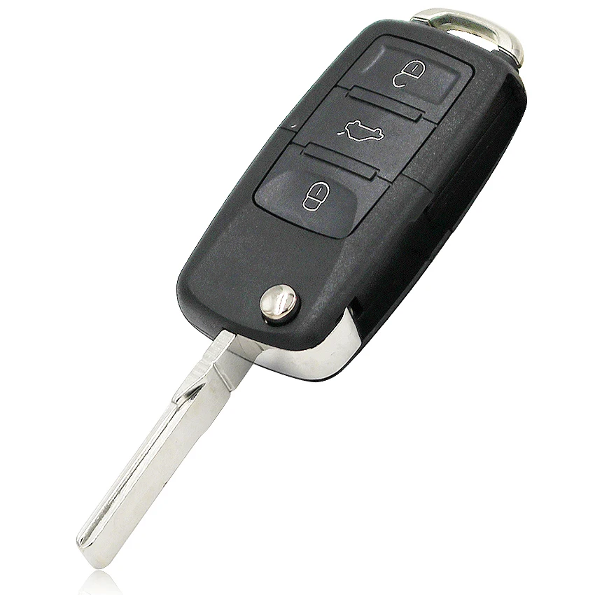 

KEYECU 10x 3 Buttons Flip Folding Smart Remote Car Key Fob For VW Volkswagen PASSAT Polo Skoda Seat 1J0959753DA 434Mhz With ID48