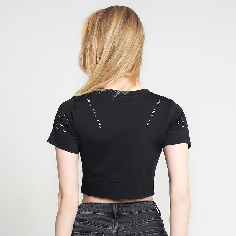 Женская футболка топ для фитнеса Спортивная с коротким рукавом летние дышащие