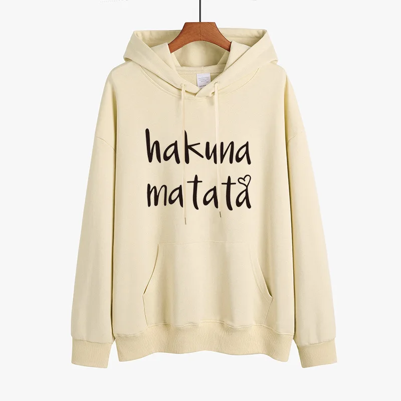 Печатные Акуна Матата Женская толстовка с капюшоном и длинными рукавами