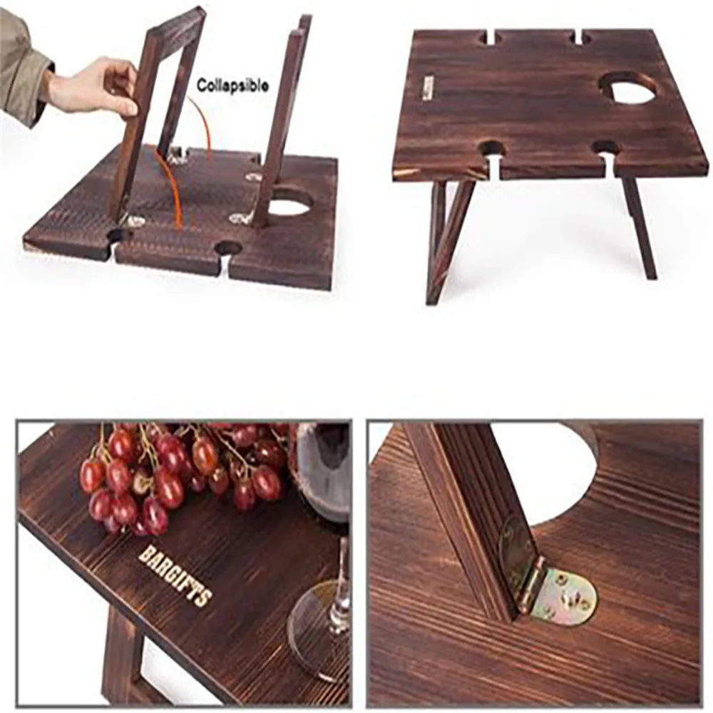 Деревянный портативный складной стол для кемпинга и пикника на открытом воздухе