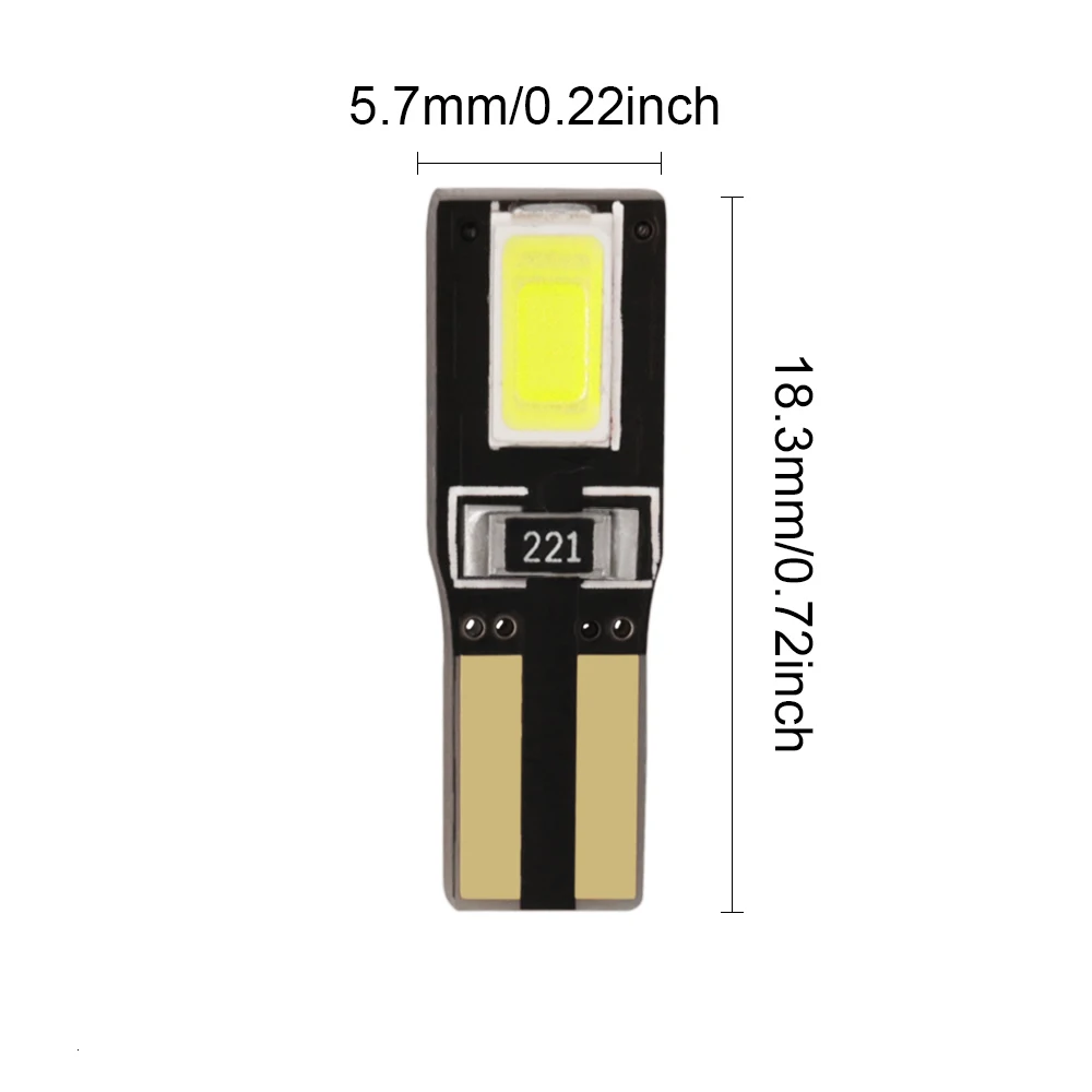 3 шт. Led T5 2721 W3W W2* 4.6d 5630 SMD Инструмент: клин-индикатор, светильник, спидометр, кластер, тире, светильник 10-15 В постоянного тока