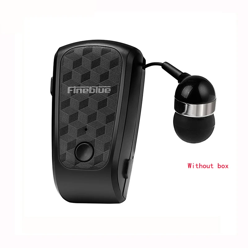 Black without box Fineblue FQ-10 Bluetooth 5,0 беспроводной наушник головка телефон кабель Выдвижной наушник музыкальная система с зажимом гарнитура Hands-free микрофон - Цвет: Black without box