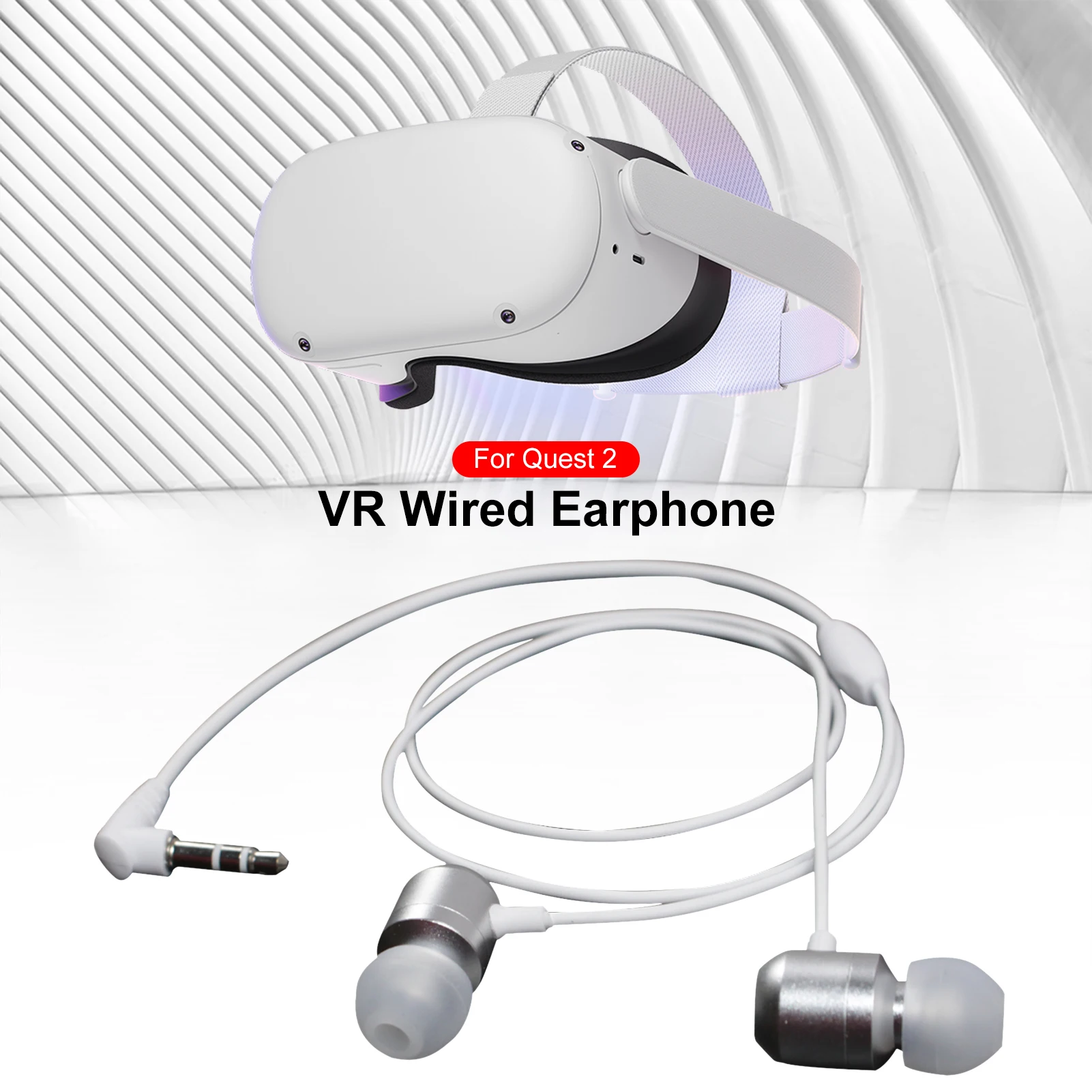 

VR Earphones Ear-in Integrated Earphone For Oculus Quest 2 Gaming Headsets Unique Earhook Earpieces For Quest 2 VR Accessories