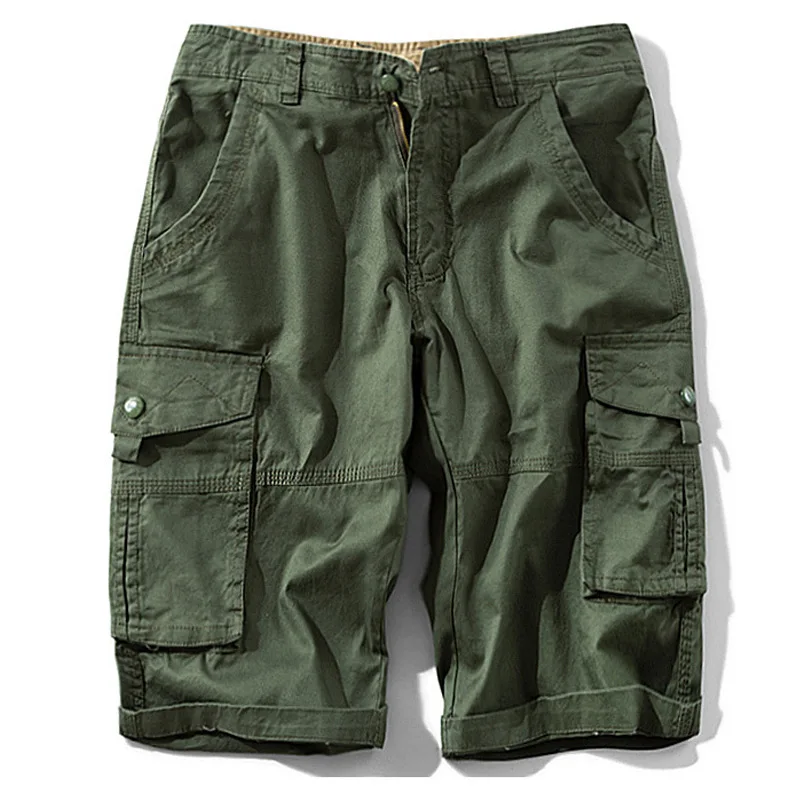 

Cotton Camouflage Mens Cargo Shorts Summer Multi-pocket Casual Shorts Loose Outdoor Shorts Man Military Shorts Plus Size No Belt