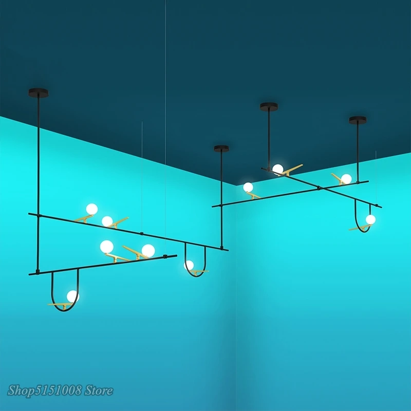 Дизайнерская люстра в скандинавском стиле с изображением птиц подвессветильник