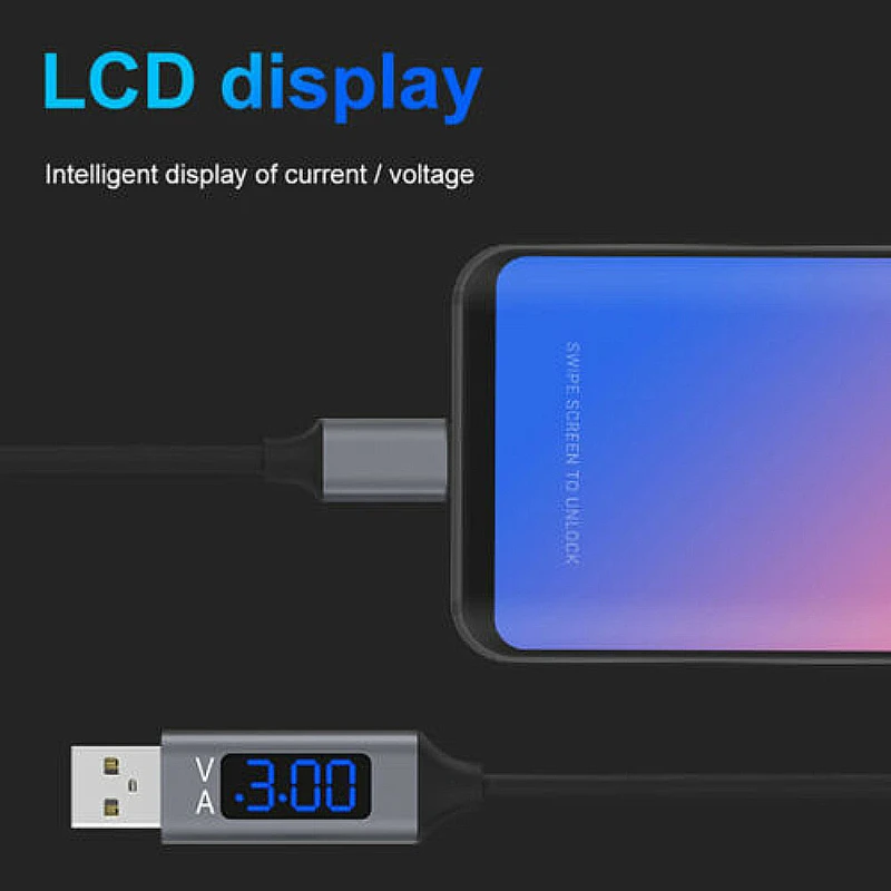1 м usb type C Micro USB кабель для Xiaomi huawei samsung Быстрая зарядка USB C кабель с светодиодный цифровым дисплеем кабель для мобильного телефона