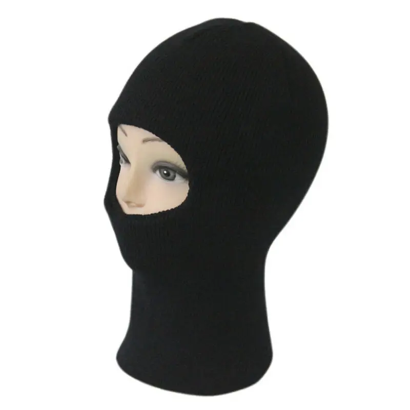 Модная однотонная Лыжная зимняя шапка Балаклава с одним отверстием капюшоном