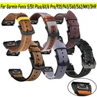 Ремешок для смарт-часов Fenix 3 HRMK 1, 2226 мм, кожаный, быстросъемный, для Garmin Fenix 66X Pro5X5 Plus935945