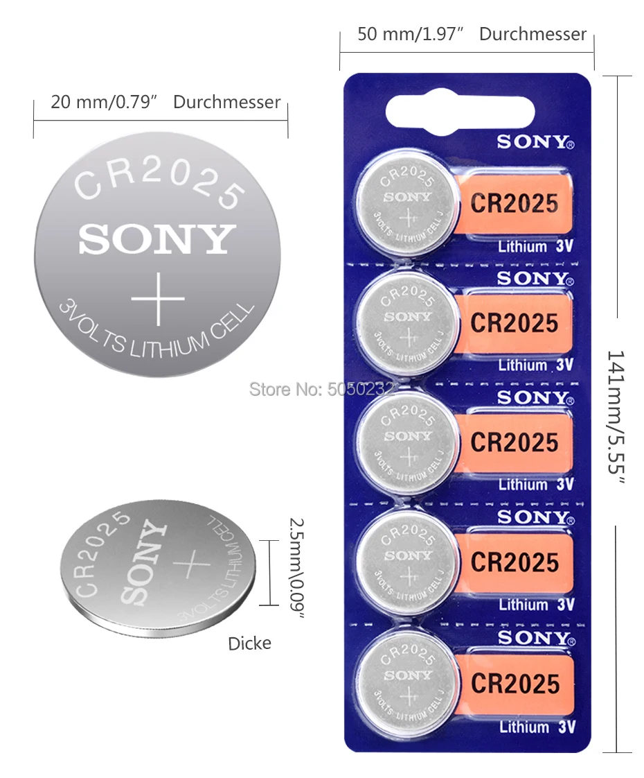 Sony 15 шт. оригинальный cr2025 ECR2025 BR2025 DL2025 KCR2025 LM2025 3 в кнопочный аккумулятор монетная