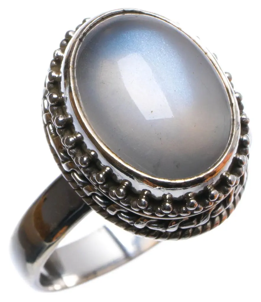Кольцо из натурального серебра в виде кошачьего глаза ручной работы размер США 7