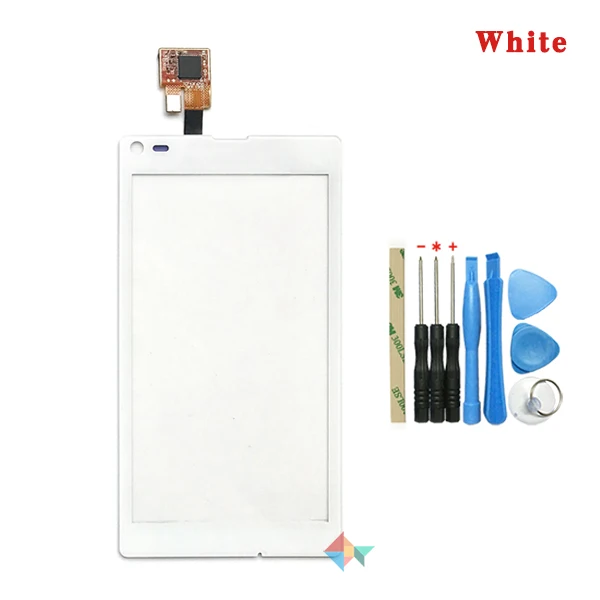 Высокое качество 4," для sony Xperia L S36h C2105 C2104 сенсорный экран дигитайзер Переднее стекло объектив сенсорная панель - Цвет: White With Tool